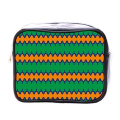 Orange Green Chains                                                                                            			mini Toiletries Bag (one Side) by LalyLauraFLM