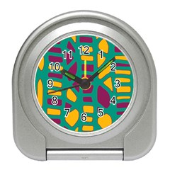 Green, Purple And Yellow Decor Travel Alarm Clocks by Valentinaart