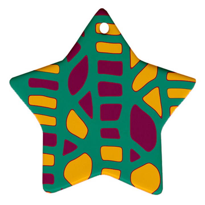 Green, purple and yellow decor Star Ornament (Two Sides) 