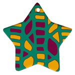 Green, purple and yellow decor Star Ornament (Two Sides)  Back