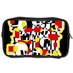 Red And Yellow Chaos Toiletries Bags