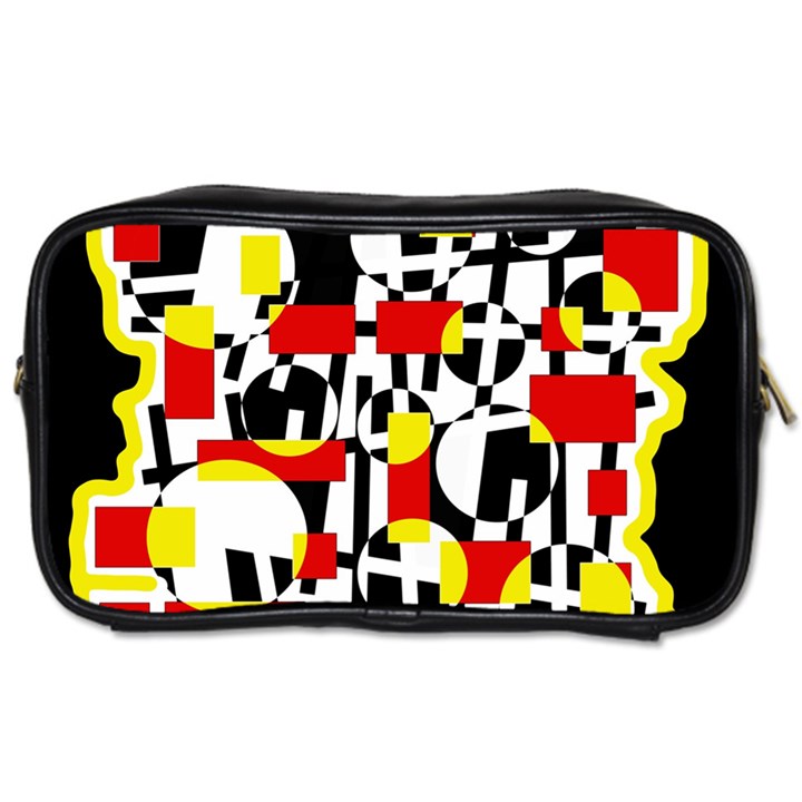 Red and yellow chaos Toiletries Bags