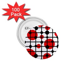 Red Circles 1 75  Buttons (100 Pack) 