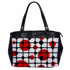 Red Circles Office Handbags by Valentinaart