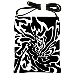 Black And White Decor Shoulder Sling Bags by Valentinaart