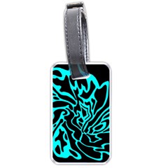 Cyan Decor Luggage Tags (one Side)  by Valentinaart