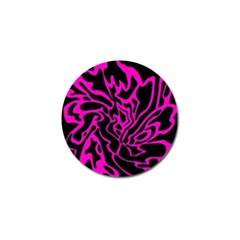 Magenta And Black Golf Ball Marker (4 Pack) by Valentinaart