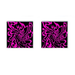 Magenta And Black Cufflinks (square)