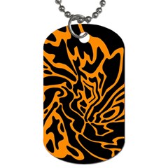 Orange And Black Dog Tag (two Sides) by Valentinaart