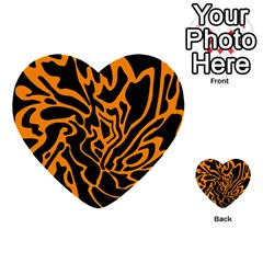 Orange And Black Multi-purpose Cards (heart)  by Valentinaart