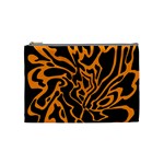 Orange and black Cosmetic Bag (Medium)  Front