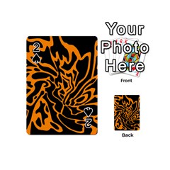 Orange And Black Playing Cards 54 (mini)  by Valentinaart