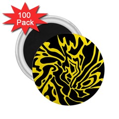 Black And Yellow 2 25  Magnets (100 Pack) 