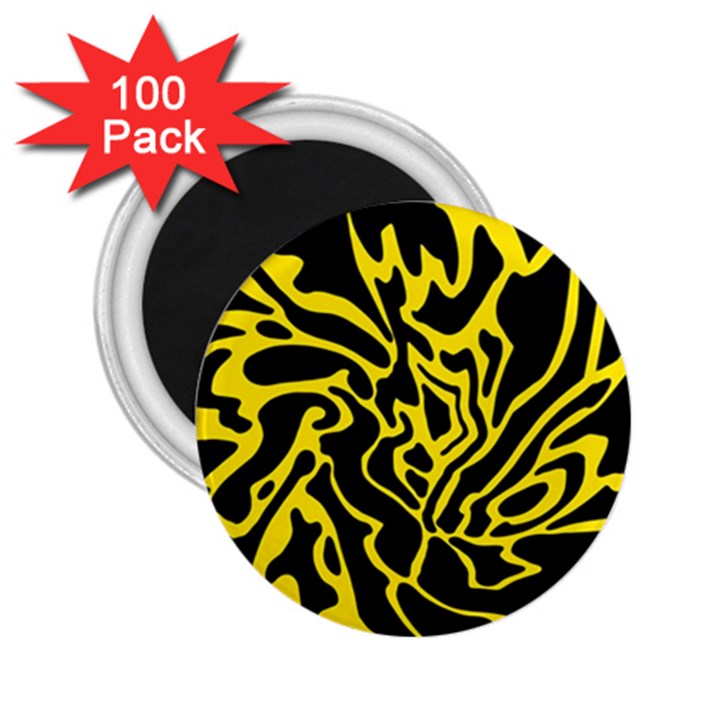 Black and yellow 2.25  Magnets (100 pack) 