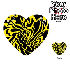 Black And Yellow Playing Cards 54 (heart)  by Valentinaart