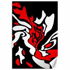 Red, Black And White Decor Canvas 20  X 30   by Valentinaart