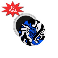 Blue, black and white decor 1.75  Magnets (10 pack) 