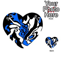 Blue, black and white decor Playing Cards 54 (Heart) 