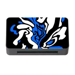 Blue, Black And White Decor Memory Card Reader With Cf by Valentinaart