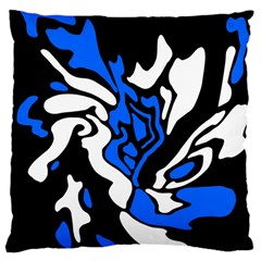 Blue, black and white decor Large Cushion Case (One Side)