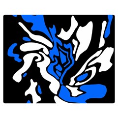 Blue, black and white decor Double Sided Flano Blanket (Medium) 