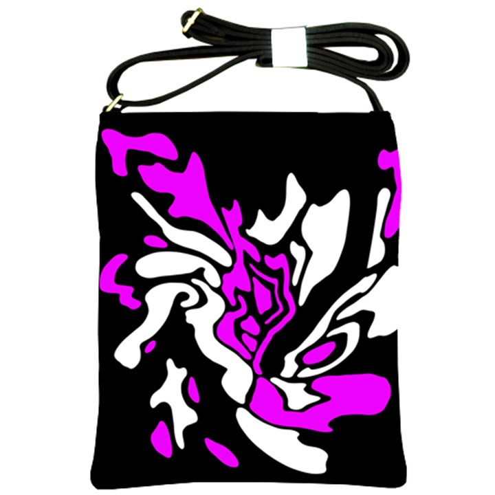 Purple, white and black decor Shoulder Sling Bags
