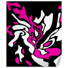 Magenta, Black And White Decor Canvas 8  X 10  by Valentinaart