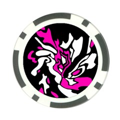 Magenta, Black And White Decor Poker Chip Card Guards (10 Pack)  by Valentinaart