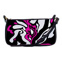 Magenta, Black And White Decor Shoulder Clutch Bags