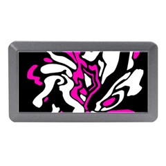 Magenta, Black And White Decor Memory Card Reader (mini) by Valentinaart