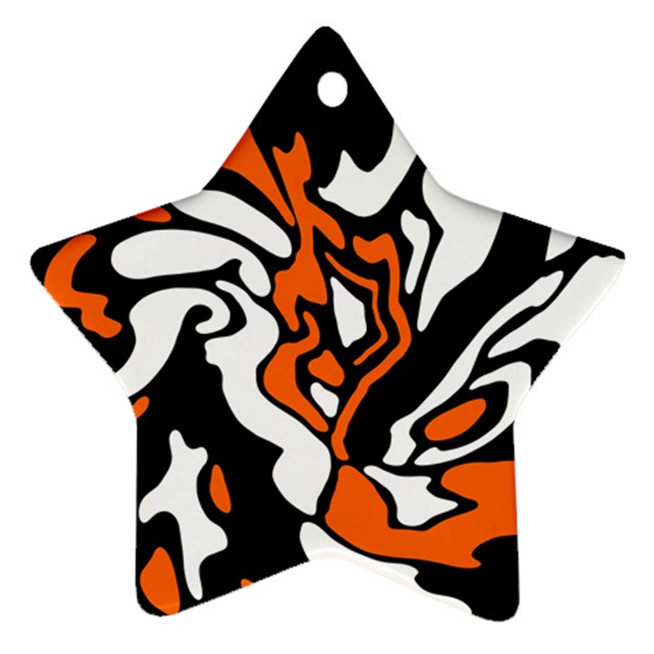 Orange, white and black decor Ornament (Star) 