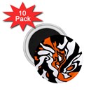 Orange, white and black decor 1.75  Magnets (10 pack)  Front