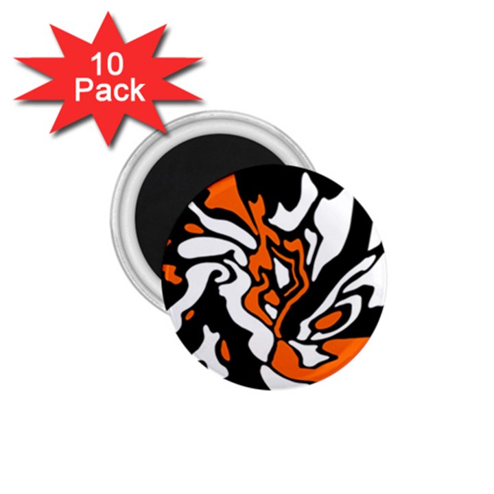 Orange, white and black decor 1.75  Magnets (10 pack) 