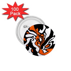 Orange, White And Black Decor 1 75  Buttons (100 Pack) 