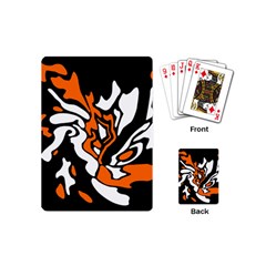 Orange, White And Black Decor Playing Cards (mini)  by Valentinaart