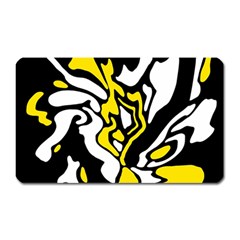 Yellow, Black And White Decor Magnet (rectangular) by Valentinaart