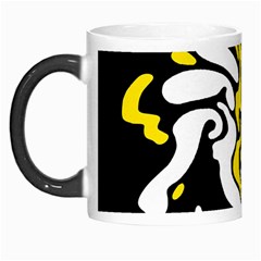 Yellow, Black And White Decor Morph Mugs by Valentinaart