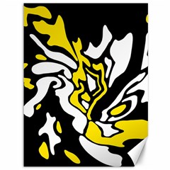 Yellow, Black And White Decor Canvas 36  X 48  