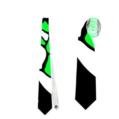 Green, White And Black Decor Neckties (two Side)  by Valentinaart