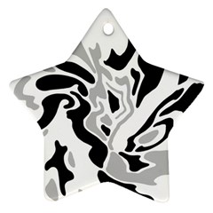 Gray, Black And White Decor Ornament (star)  by Valentinaart