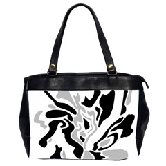 Gray, Black And White Decor Office Handbags (2 Sides)  by Valentinaart