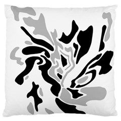 Gray, Black And White Decor Large Flano Cushion Case (two Sides) by Valentinaart