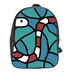 Red Snake School Bags (xl)  by Valentinaart