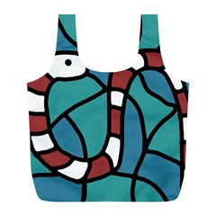 Red Snake Full Print Recycle Bags (l)  by Valentinaart