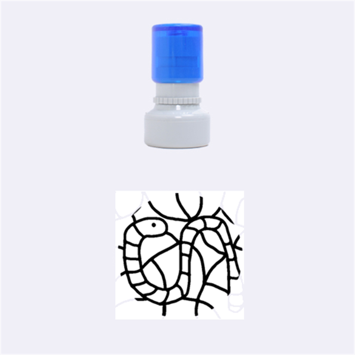 Blue snake Rubber Round Stamps (Small)