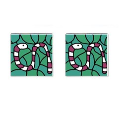 Purple Snake  Cufflinks (square)