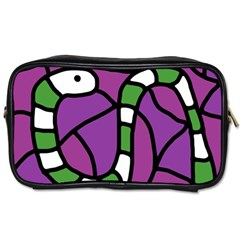 Green Snake Toiletries Bags 2-side by Valentinaart