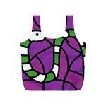 Green snake Full Print Recycle Bags (S)  Back