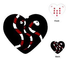 Red Snakes Playing Cards (heart)  by Valentinaart