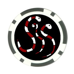 Red Snakes Poker Chip Card Guards by Valentinaart